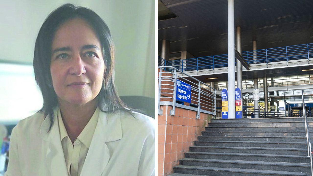 
	La direttrice del&nbsp;Versilia, Lisanna Baroncelli e l'ingresso dell'ospedale

