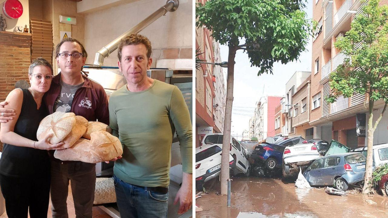 Alessandra, Gianpaolo e Alessandro; a destra la situazione alle porte di Valencia 