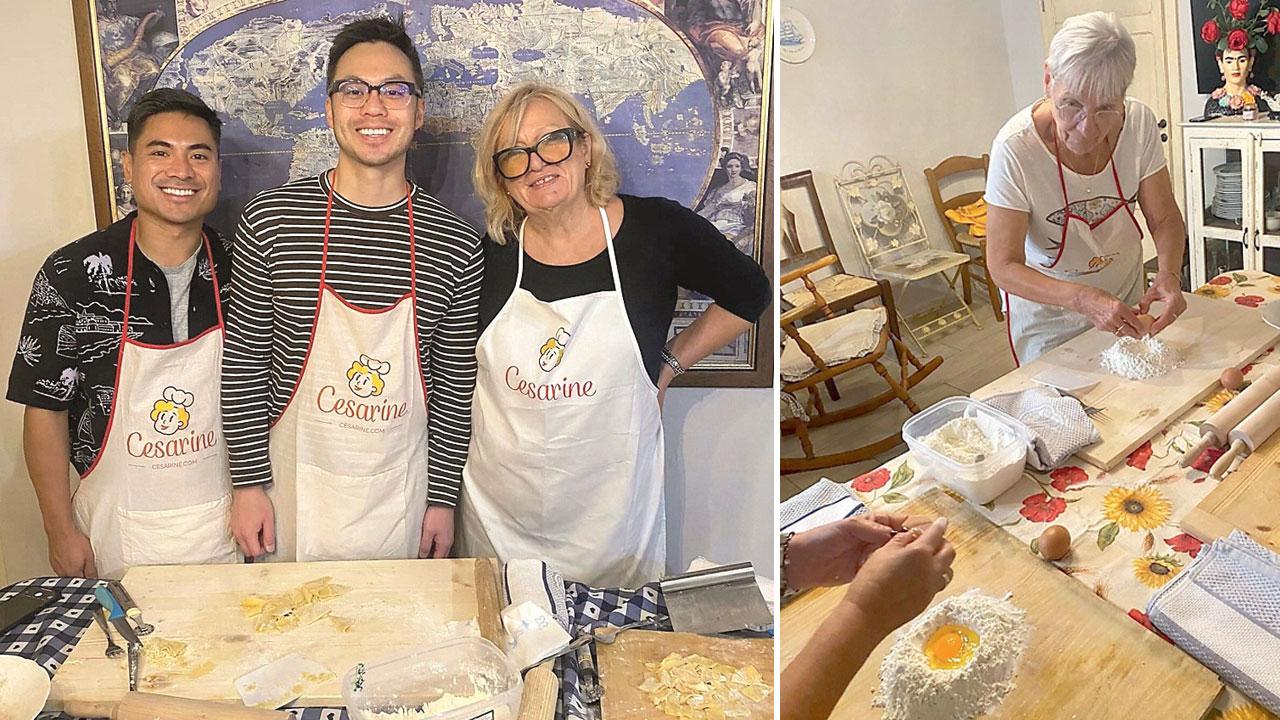 A sinistra Maria Rita Bartolozzi insieme ai californiani Danny e JJ A fianco una lezione (foto da Facebook)