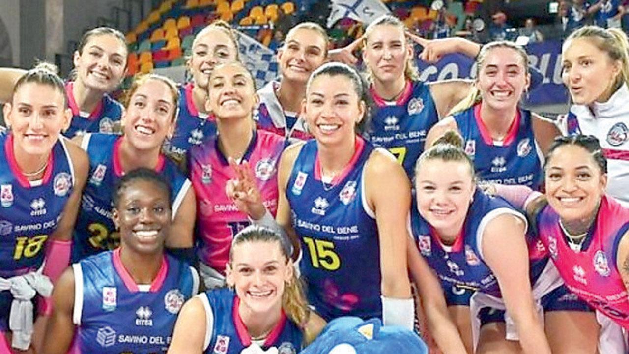 L’esultanza della Savino del Bene Volley