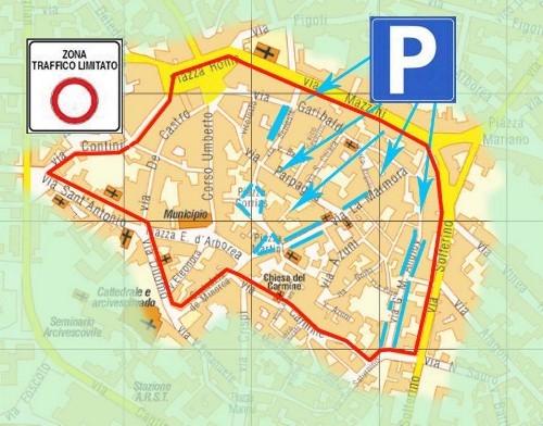 zona a traffico limitato*A sinistra la mappa della nuova Ztl A destra l'Apu (Area pedonale urbana)