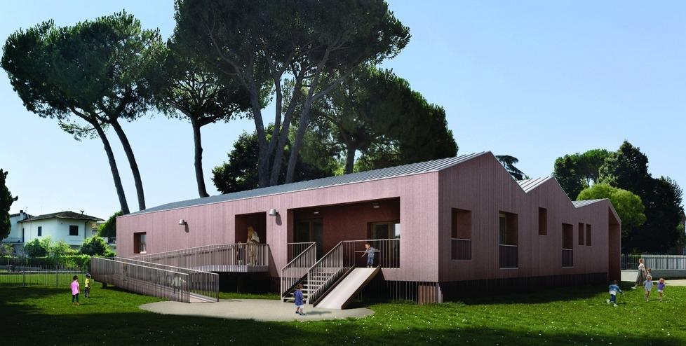 Nella foto un rendering che mostra come sarà il nuovo nido in via Villamagna