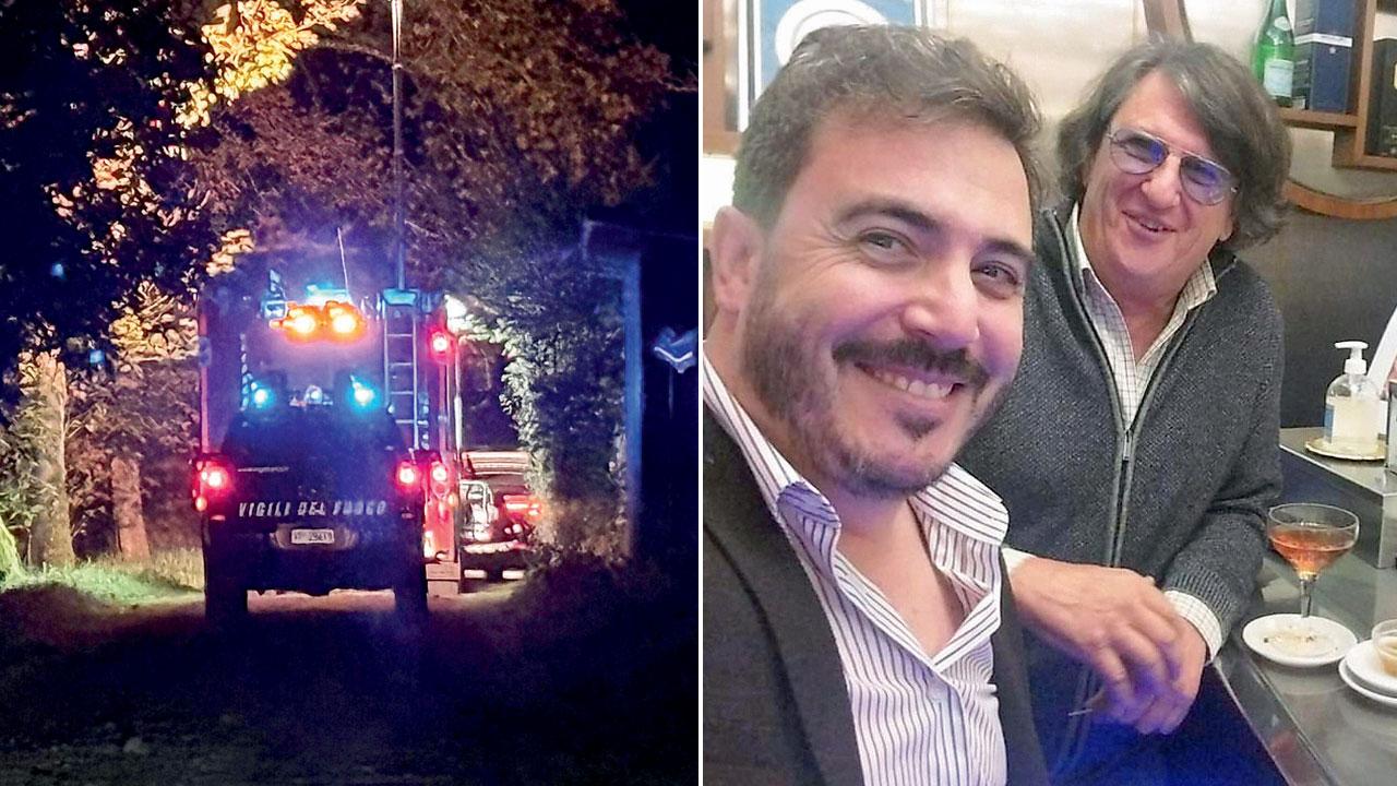 Il luogo del ritrovamento al Porto dell’Uggia (foto Nucci). A destra in primo piano Matteo Landi insieme a Marco Lucchesi