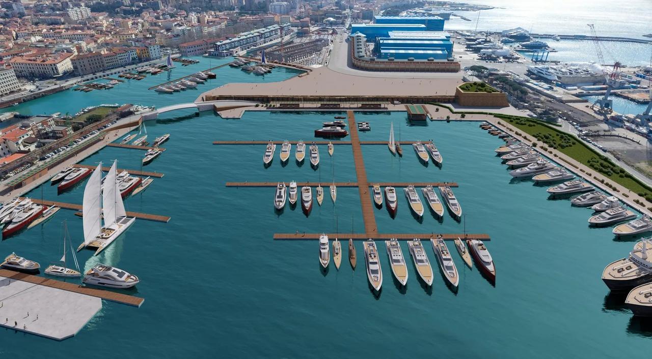 
	Livorno, un rendering del nuovo porto turistico all&rsquo;interno del Mediceo

