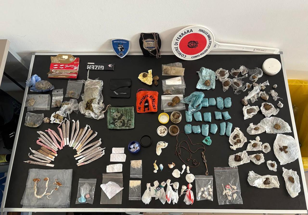 Funghi, pasticche, cocaina all’ingresso della Fiera di Ferrara