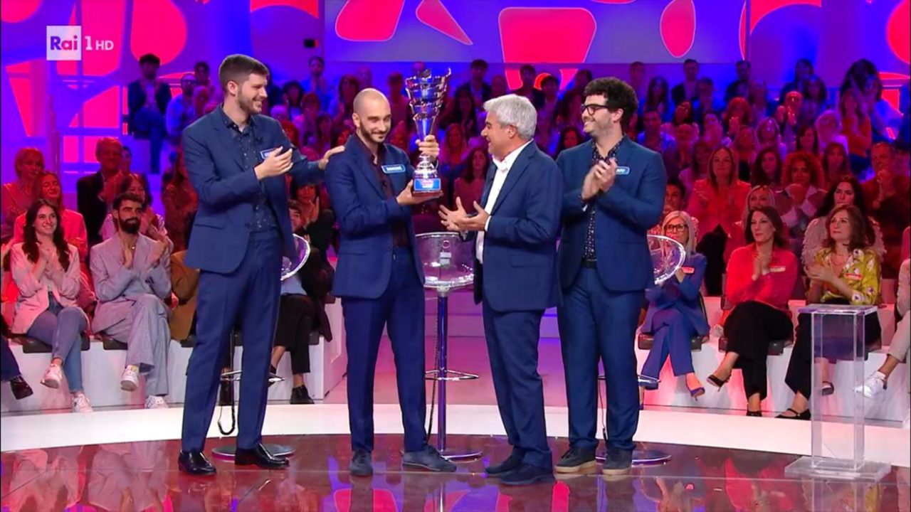 Simone, “Mario” e Marco durante la vittoria
della finale