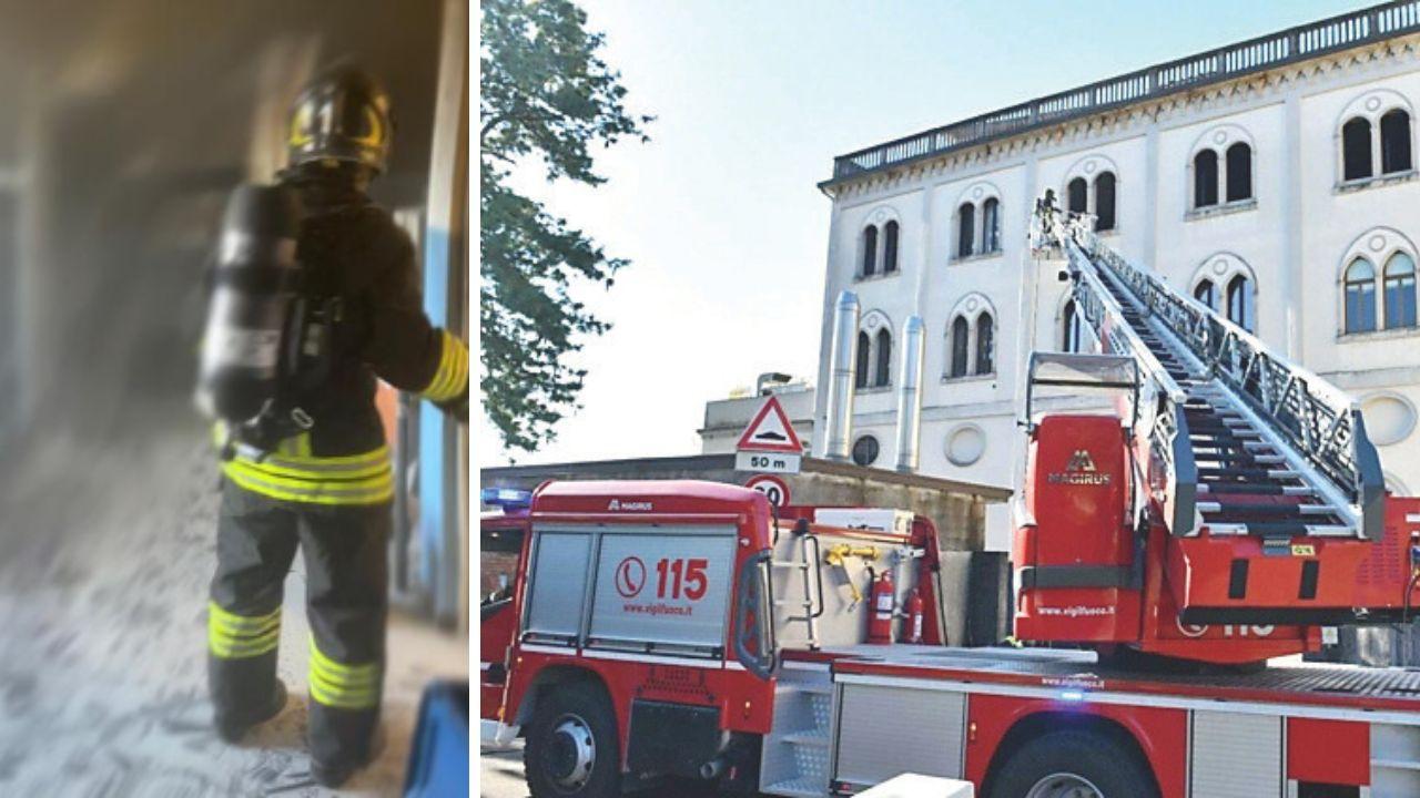I vigili del fuoco al Benedetti di Porcari