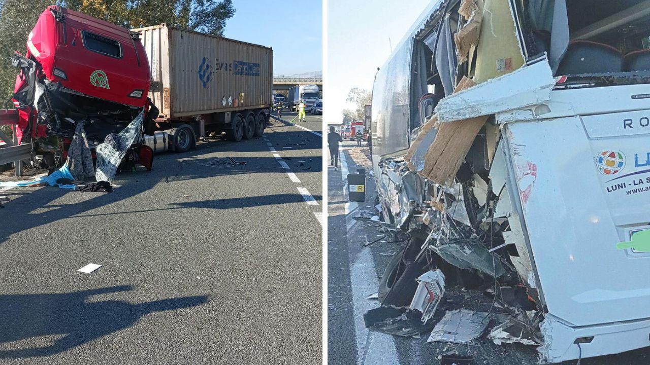 I mezzi coinvolti nell'incidente