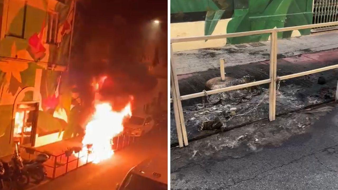 L’incendio al Sushino e la pedana bruciata