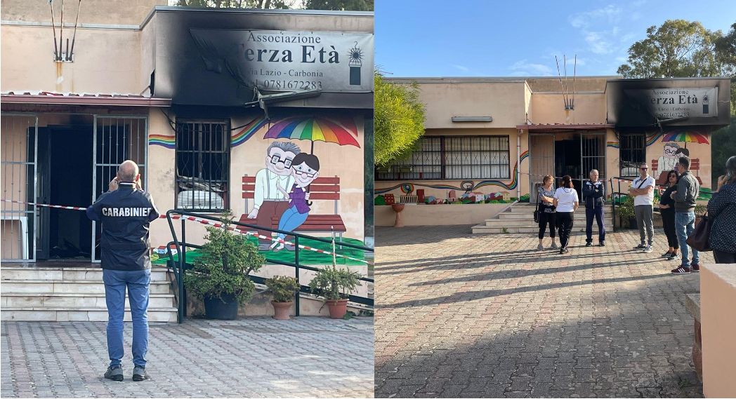 Fiamme nel centro di aggregazione sociale per anziani