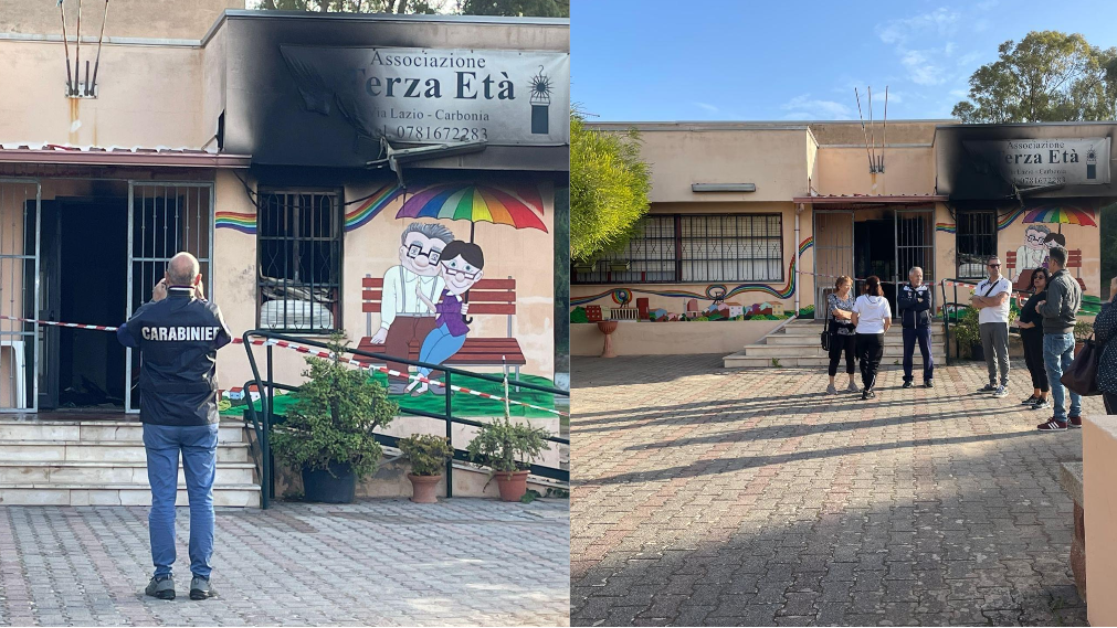 Fiamme nel centro di aggregazione sociale per anziani