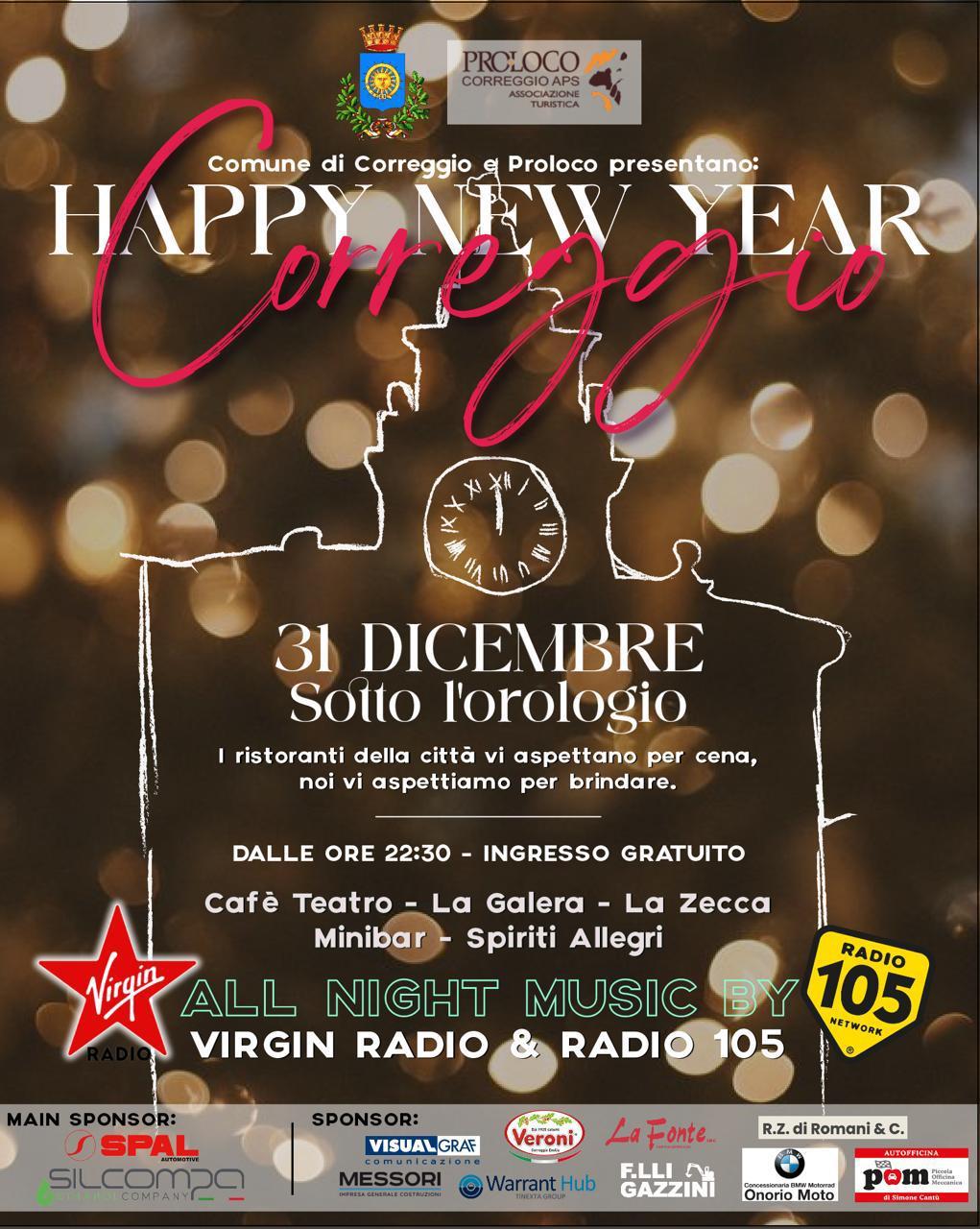 Capodanno, per la prima volta veglione in piazza a Correggio