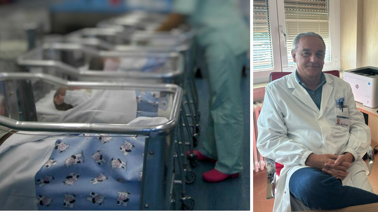 A sinistra le culle di un reparto di Neonatologia e Roberto Danieli, primario dei reparti di Neonatologia e Pediatria dell’ospedale di Livorno