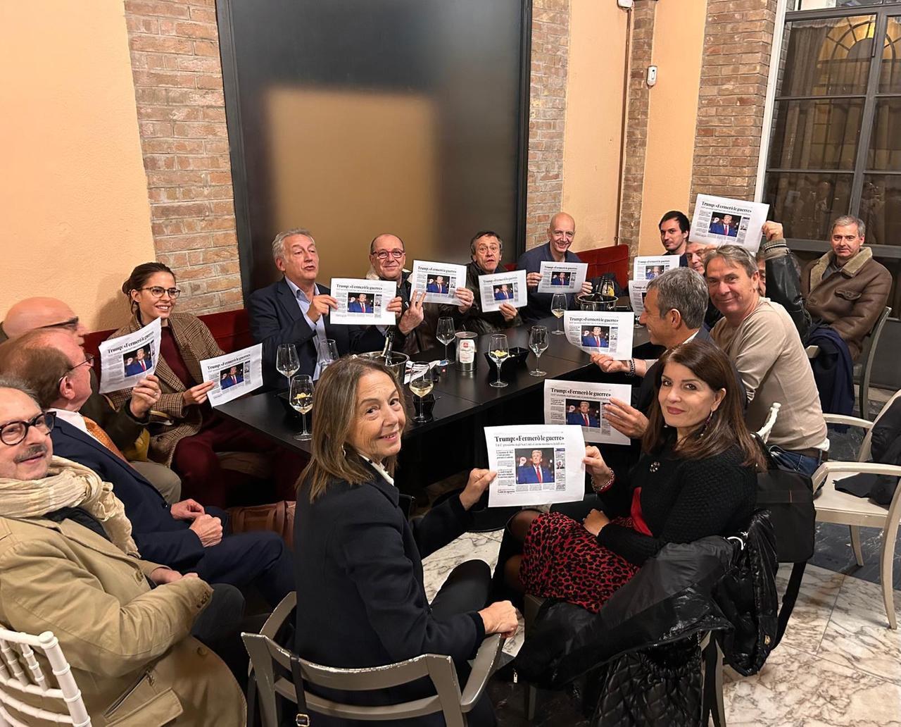 Al Caffè Concerto di Modena la festa per la vittoria di Trump. E Andrea Galli offre da bere