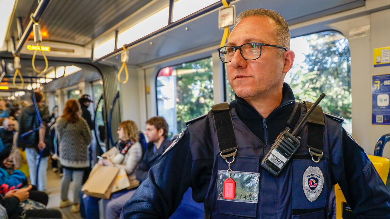 Francesco del Prete, una delle due guardie giurate in servizio sulle linee della tramvia da mercoledì