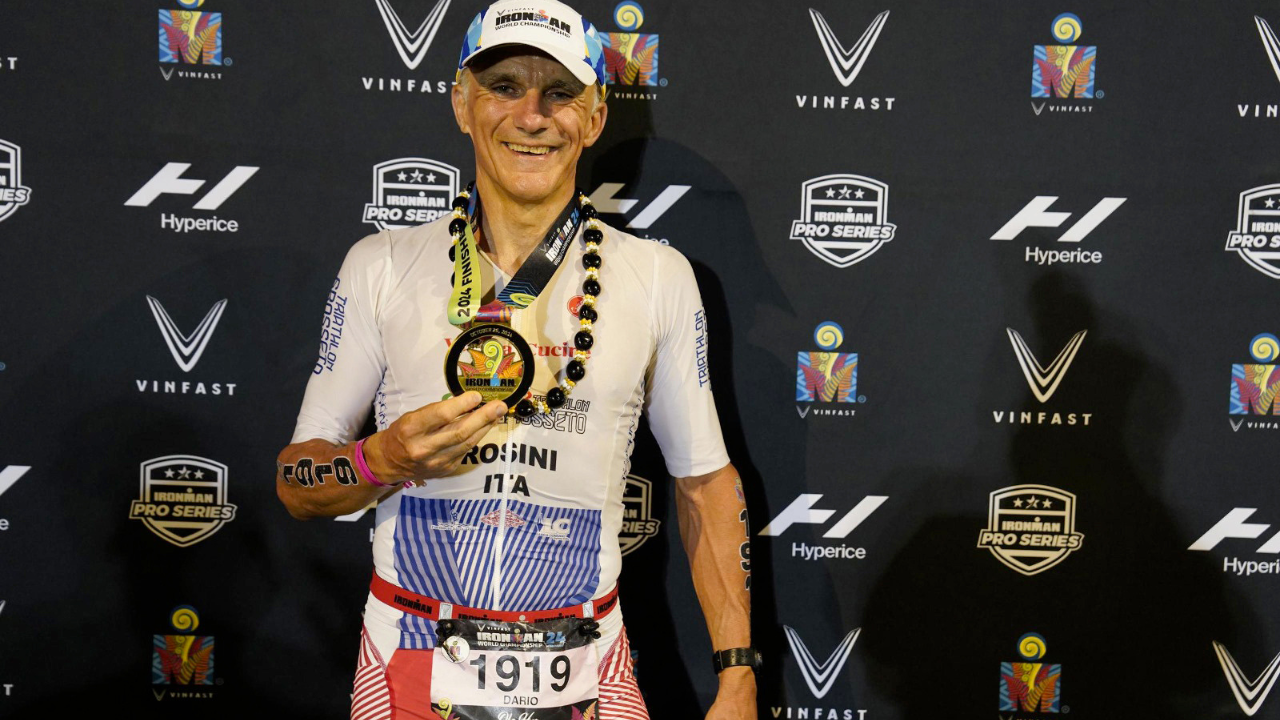 Dario Rosini al termine della sfida massacrante alle Hawaii