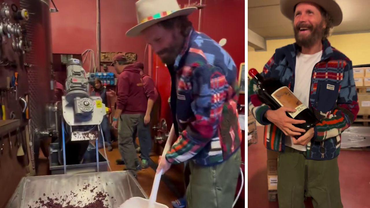 
	Jovanotti durante la vendemmia (foto Instagram)

