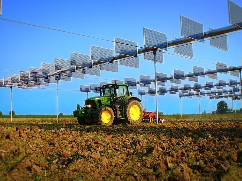 Un impianto agrisolare e agrivoltaico