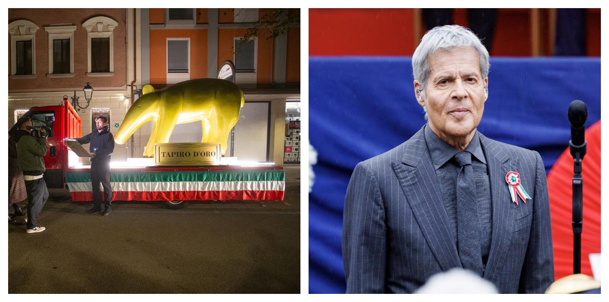 Sassuolo, al teatro Carani spunta un Tapiro gigante per Claudio Baglioni