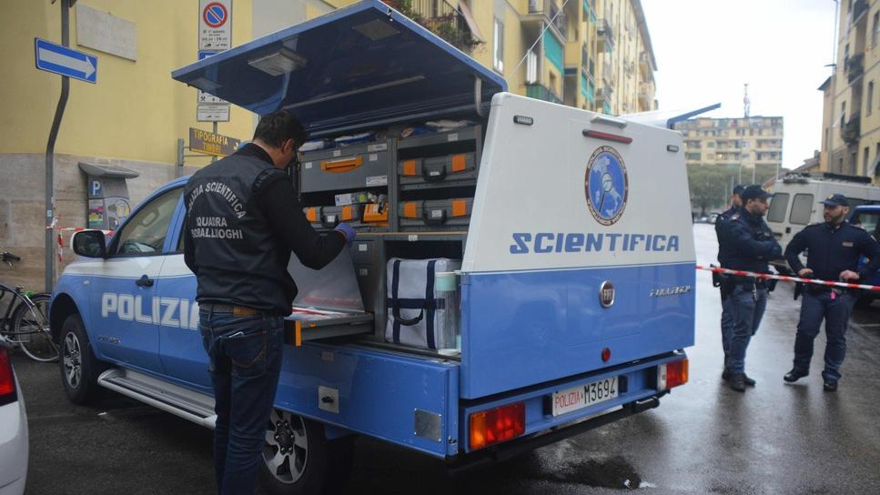 La Scientifica sul luogo dell'omicidio
