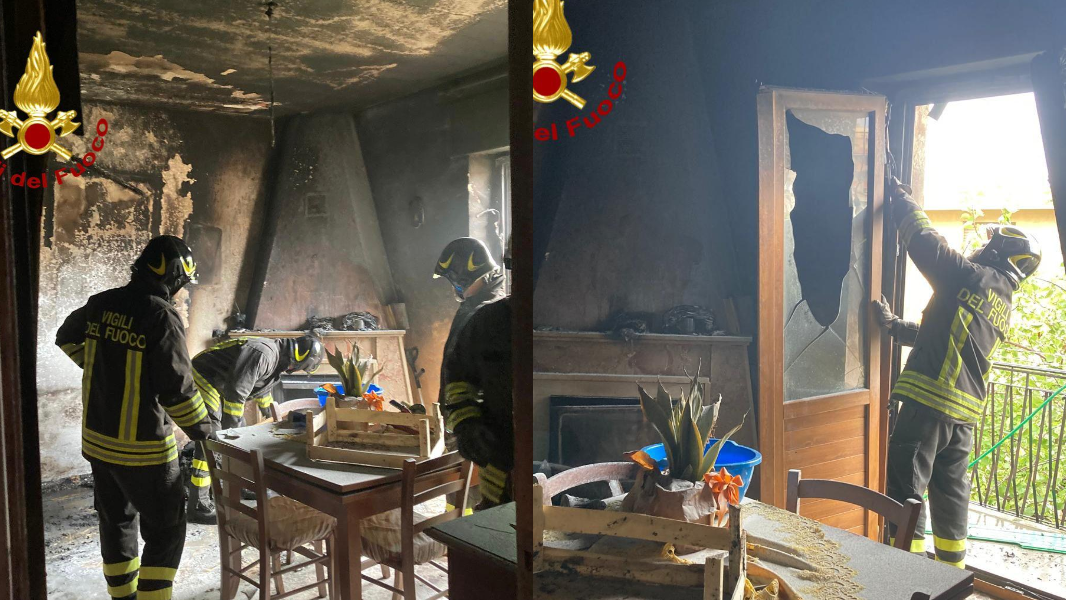 Due vigili del fuoco fuori servizio salvano una anziana dalle fiamme