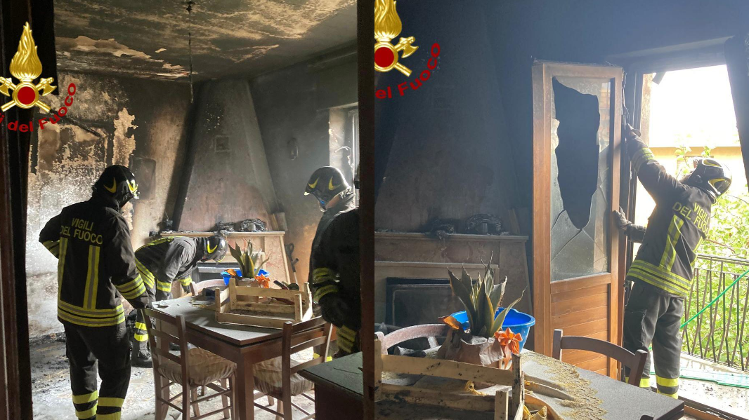 Due vigili del fuoco fuori servizio salvano una anziana dalle fiamme