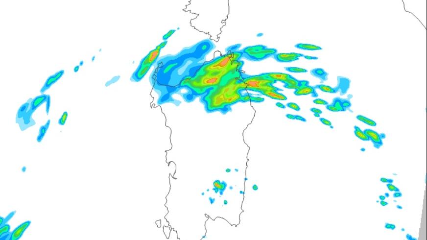 Piogge e temporali in Sardegna – La mappa