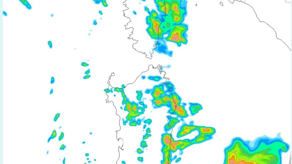 Meteo, le piogge si spostano al centro e sud est Sardegna – La mappa