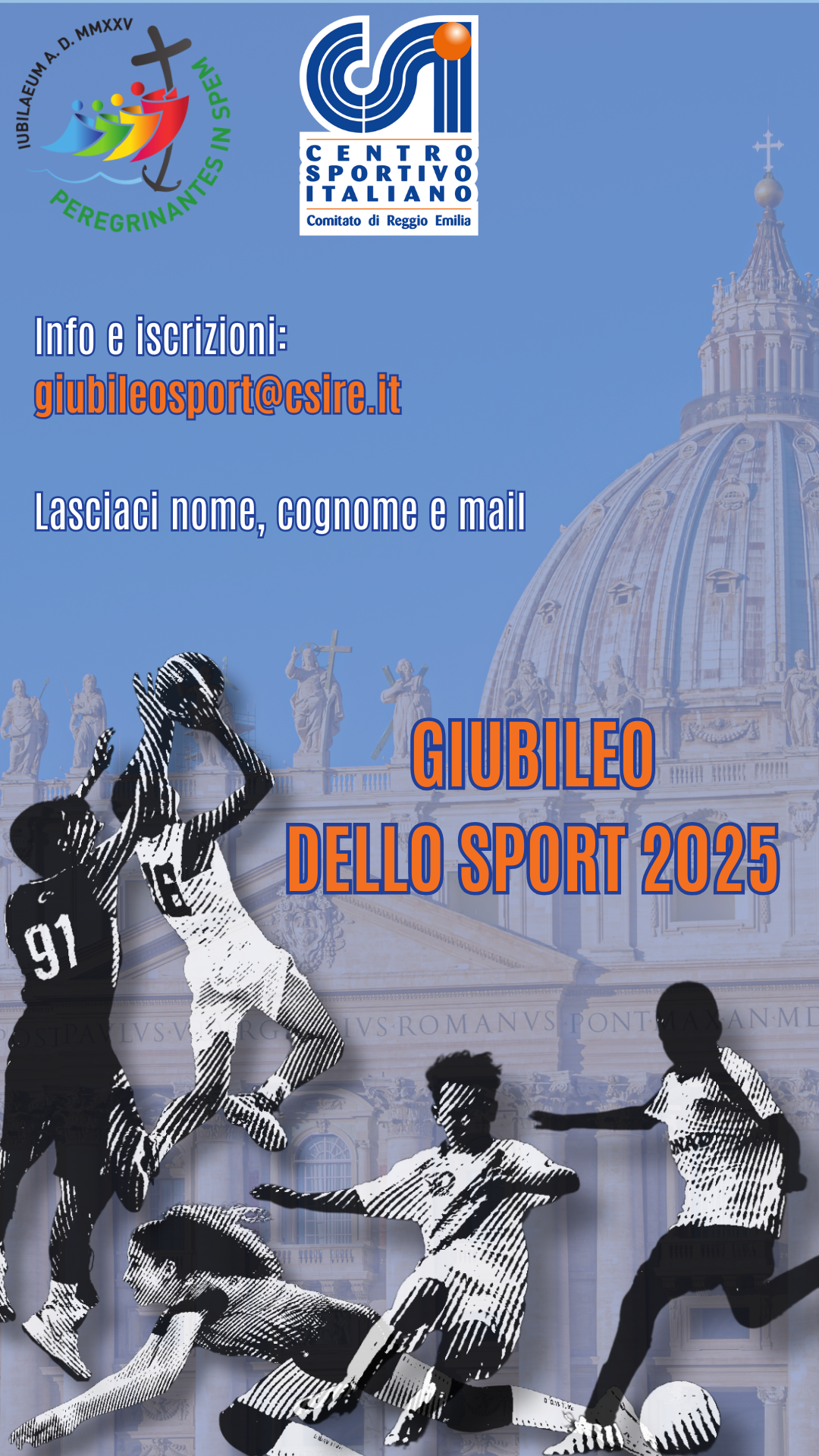 Il Csi di Reggio Emilia apre le iscrizioni per il Giubileo dello Sport