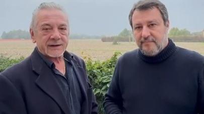 Stefano Marchetti del comitato "La via maestra" con il ministro Matteo Salvini