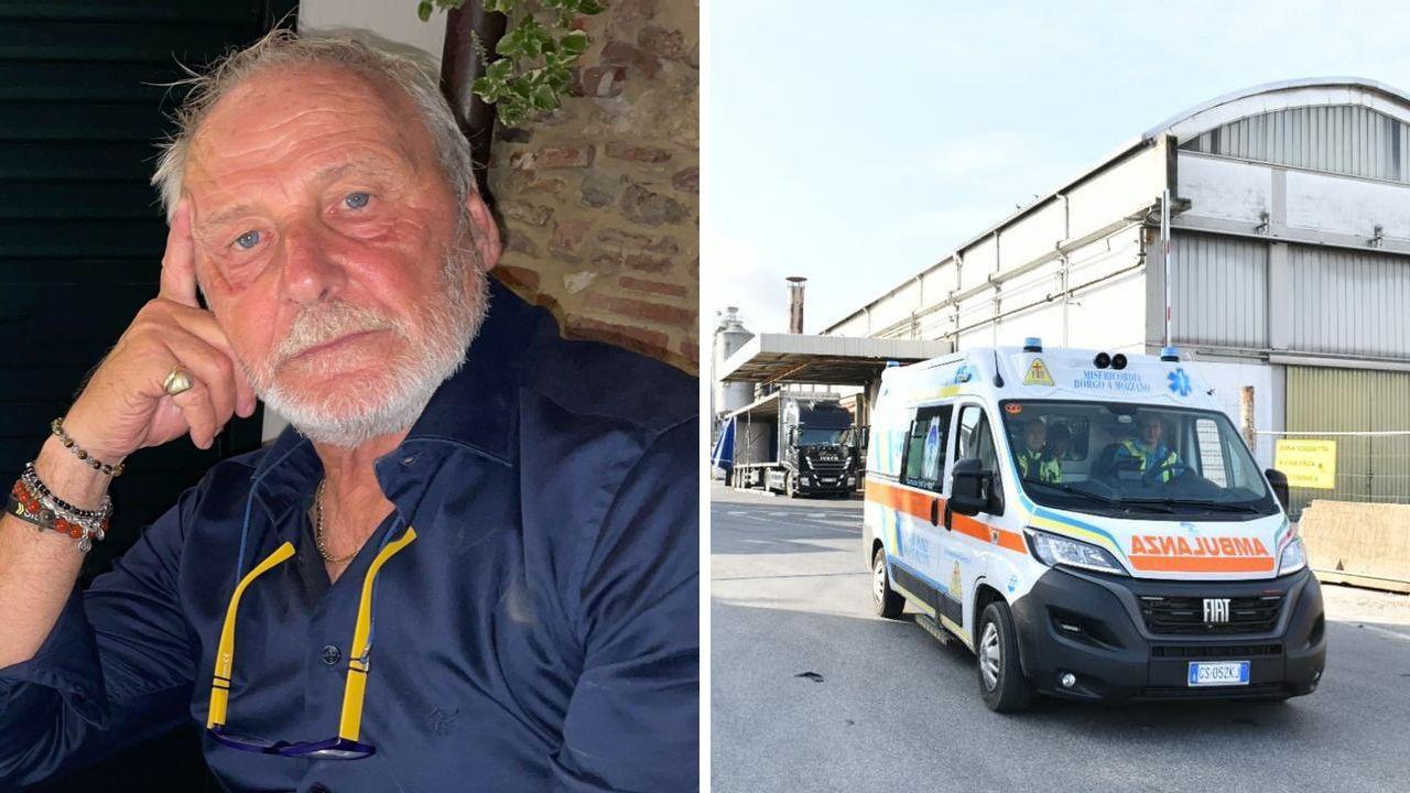 A sinistra il 69enne morto a destra l'ingresso della cartiera a San Pietro a Vico