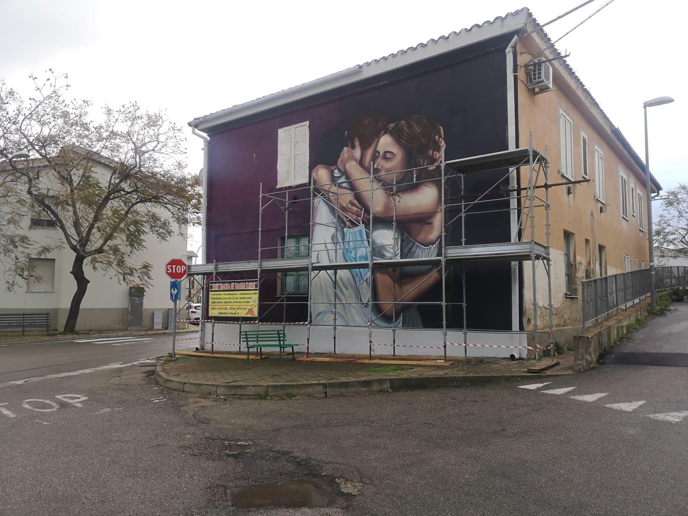 Un murale di Giorgio Furlano sugli emigrati in Belgio