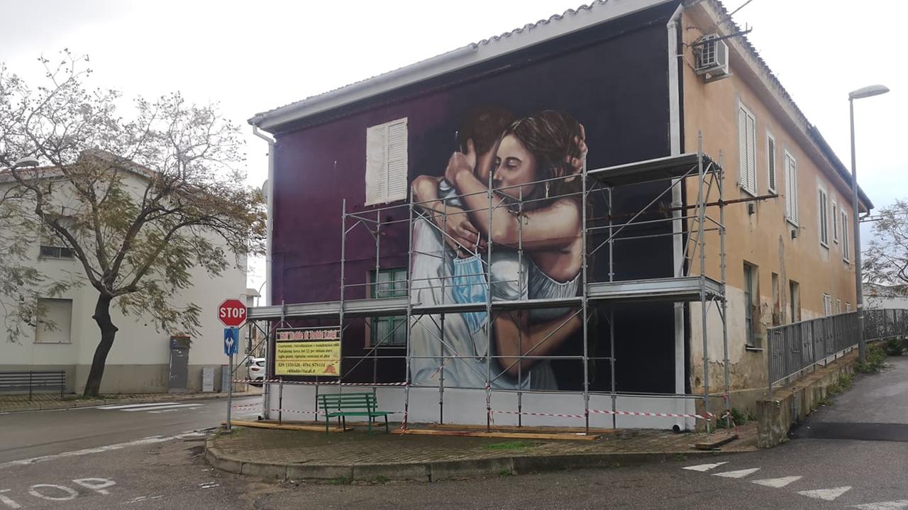 Un murale di Giorgio Furlano sugli emigrati in Belgio