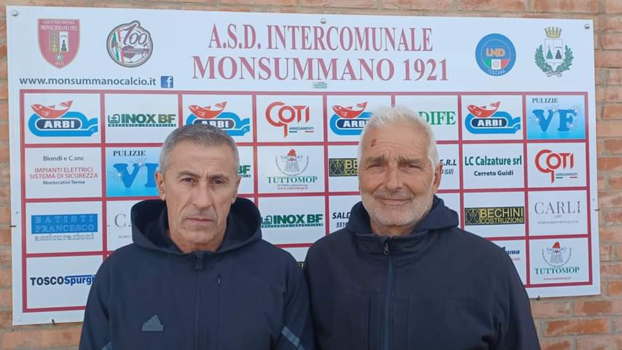 A sinistra Claudio Scintu nuovo mister del Monsummano e il diesse Fanucci