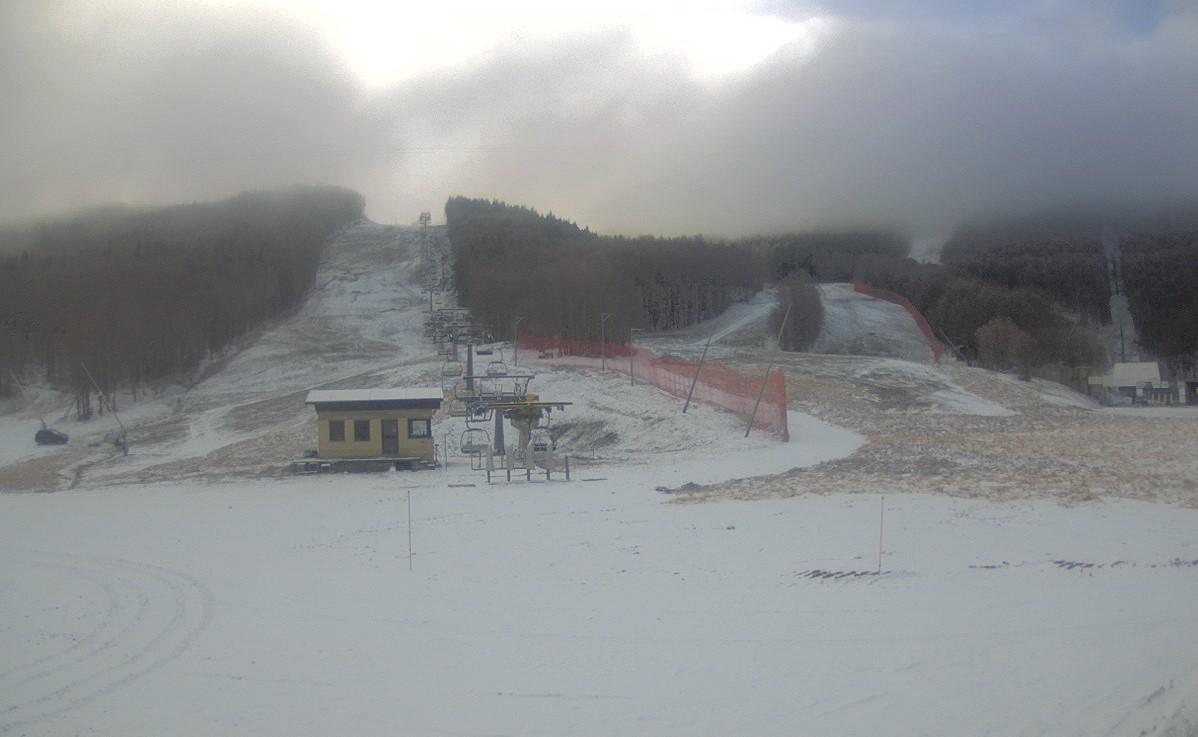 
	Lo stadio dello slalom (1.500 metri slm) alle 9.40 di oggi

