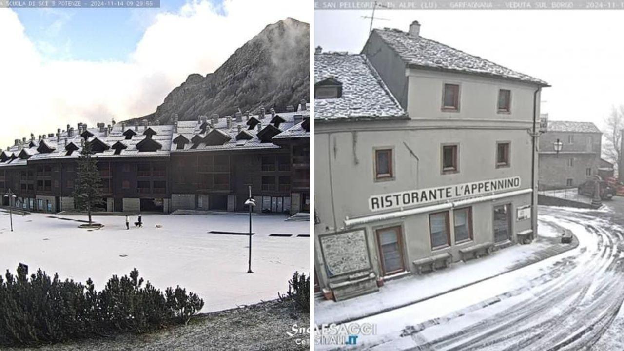 La neve arrivata oggi in Toscana