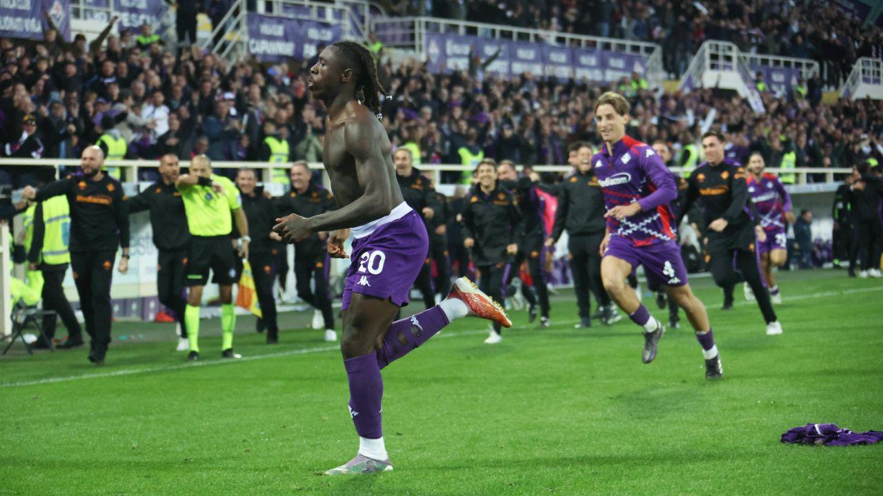 La corsa di Kean dopo uno dei gol segnato contro il Verona domenica