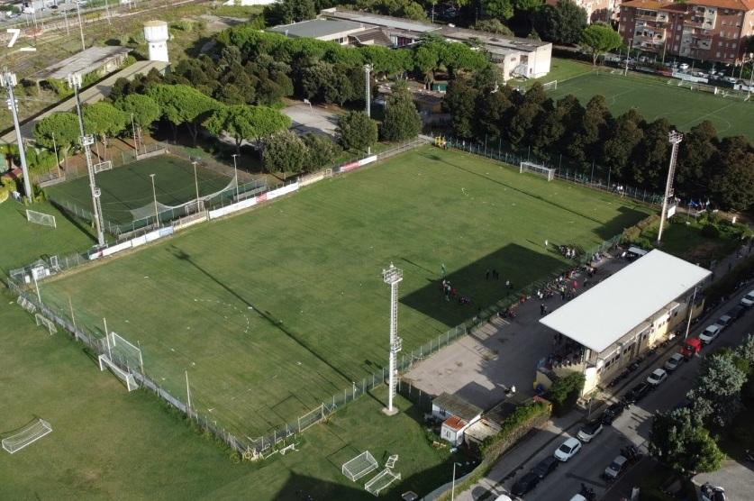 
	Una foto scattata dal drone del campo della Pro Livorno Sorgenti (foto Novi/Pls)

