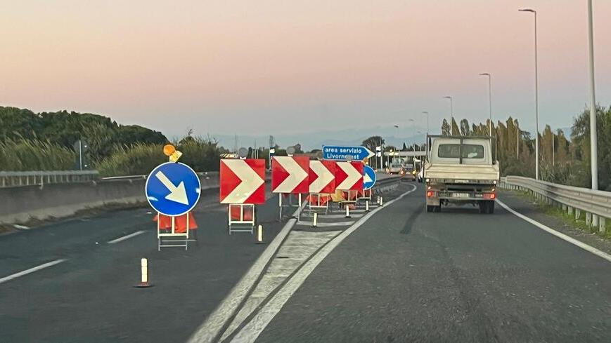 La deviazione sulla Variante all’altezza di Porta a Terra (Foto di Franco Silvi)