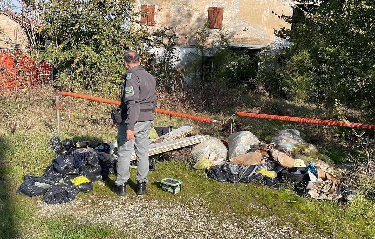 
	I sacchi di rifiuti abbandonati a Finale Emilia

