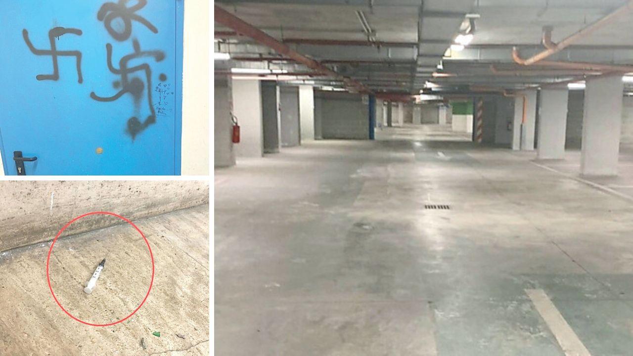
	Il degrado nel parcheggio nel cuore della citt&agrave;

