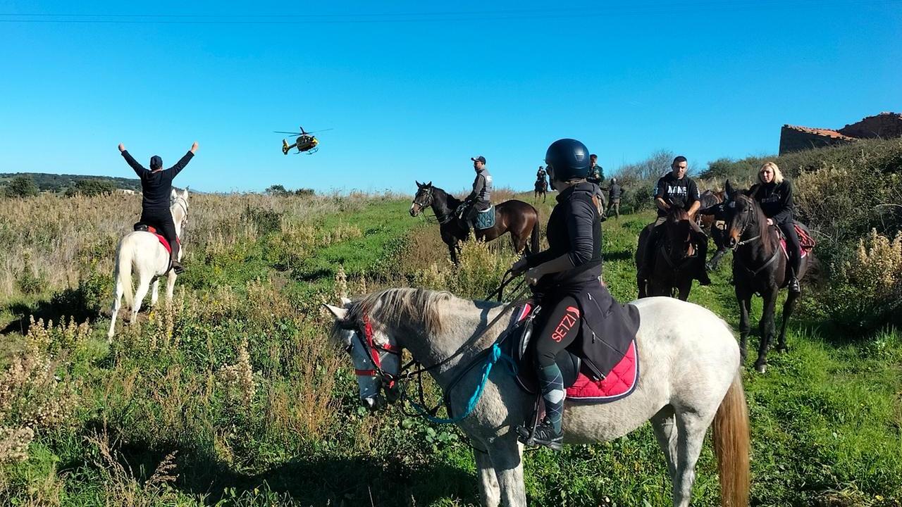 L'arrivo dell'elisoccorso sul luogo dell'incidente
