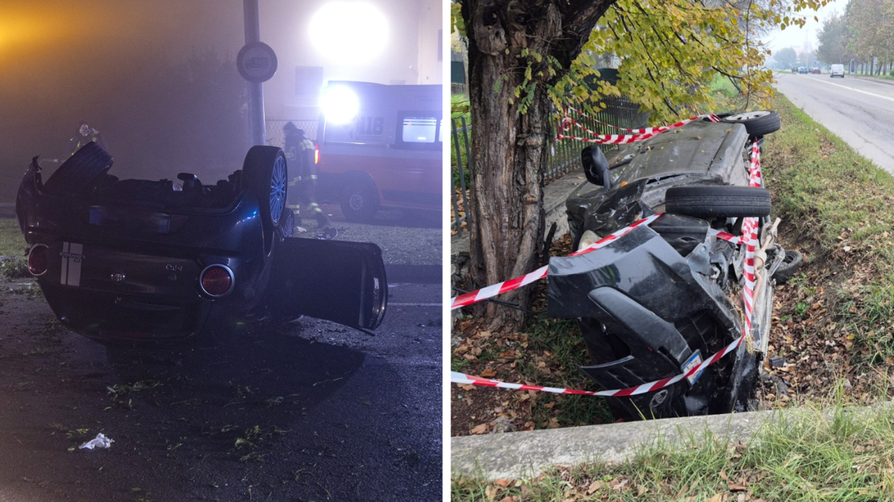 Le auto coinvolte negli incidenti in via delle Suore e strada Nonantolana