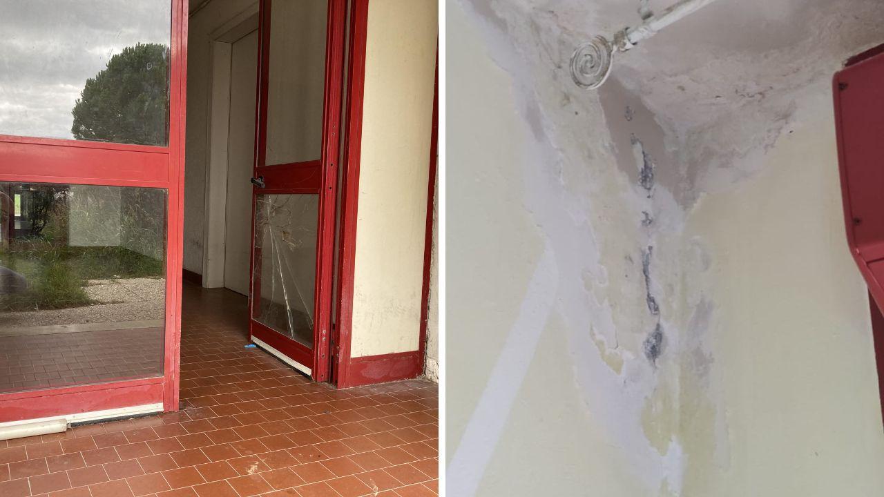 La muffa in camera e la ruggine all’ingresso del condominio (fotoservizio Silvi/Falorni)