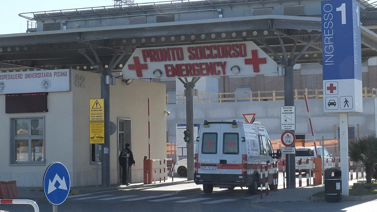 L’ingresso al pronto soccorso dell’ospedale a Cisanello