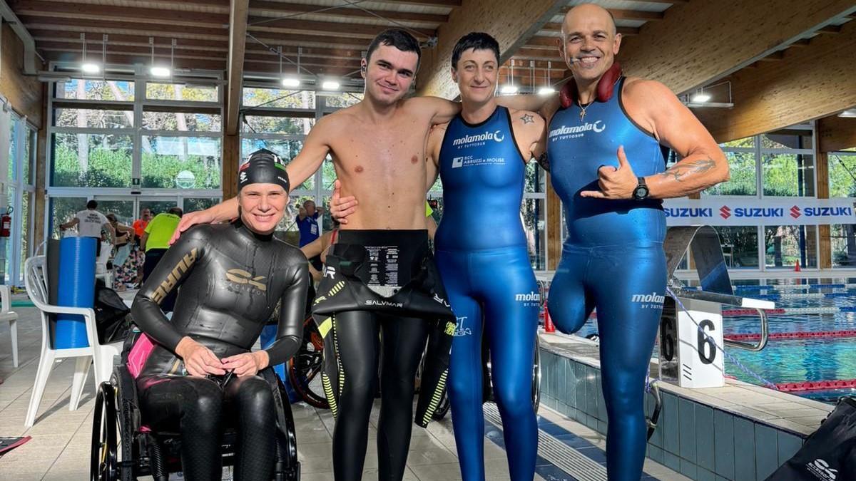 
	Da destra&nbsp;Ottavio Demontis,&nbsp;Ilenia Colanero, Nicol&ograve; D'Atri e Katia Aere

