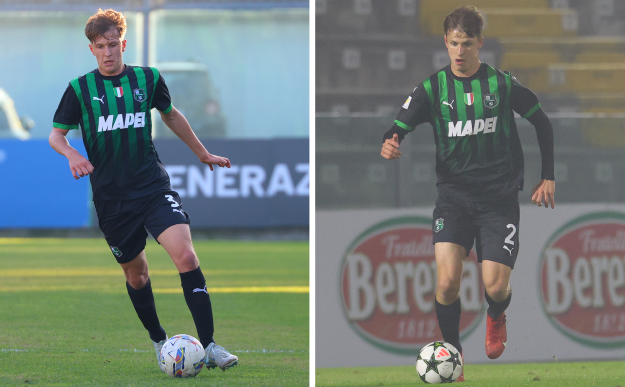 
	I gemelli Giacomo e Tommaso Benvenuti con la maglia del Sassuolo Primavera (foto Vignoli)

