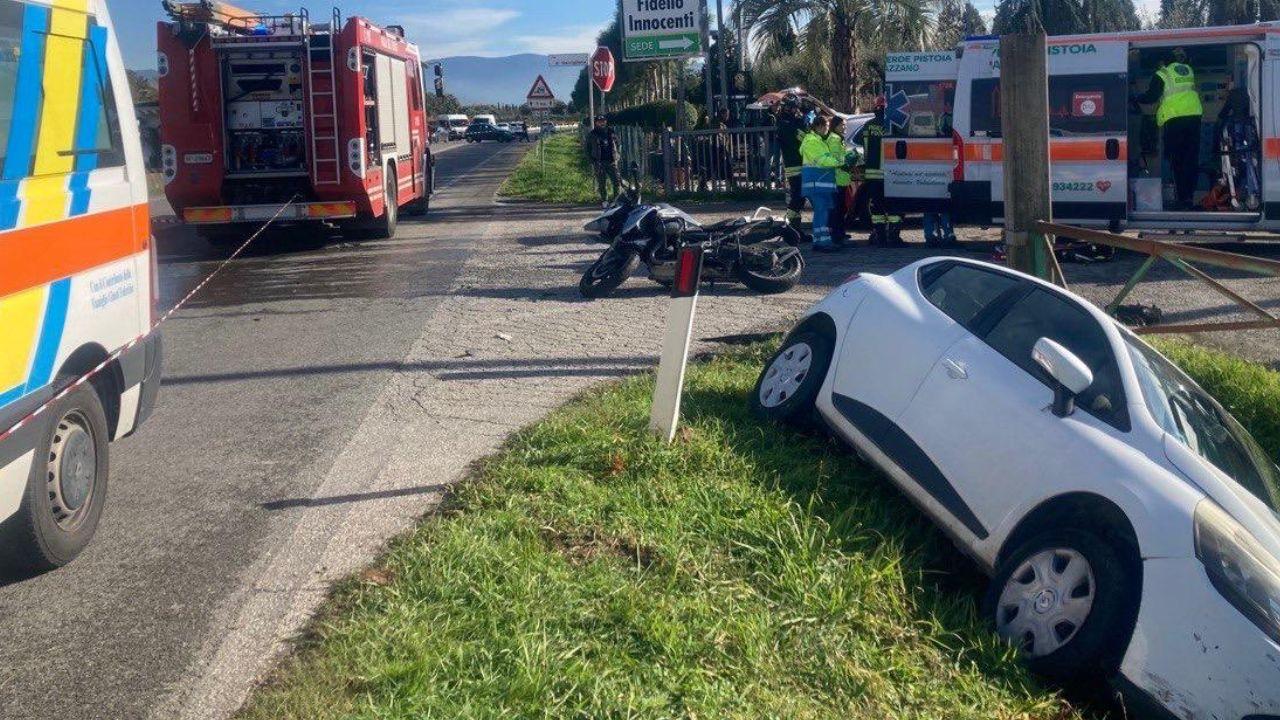 L'incidente a Pistoia (Foto vigili del fuoco)
