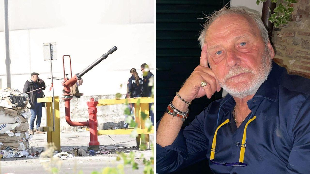 
	I rilievi della polizia all'interno della cartiera e la vittima, Luca Cavati

