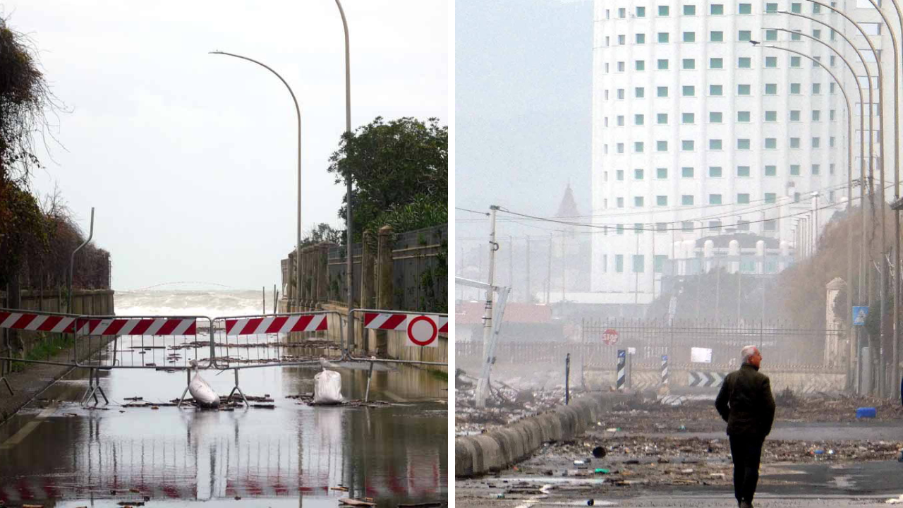 Alcuni scatti della mareggiata di questi giorni (foto Cuffaro)